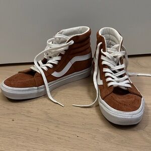 Vans Brown and White High-Top Sneakers